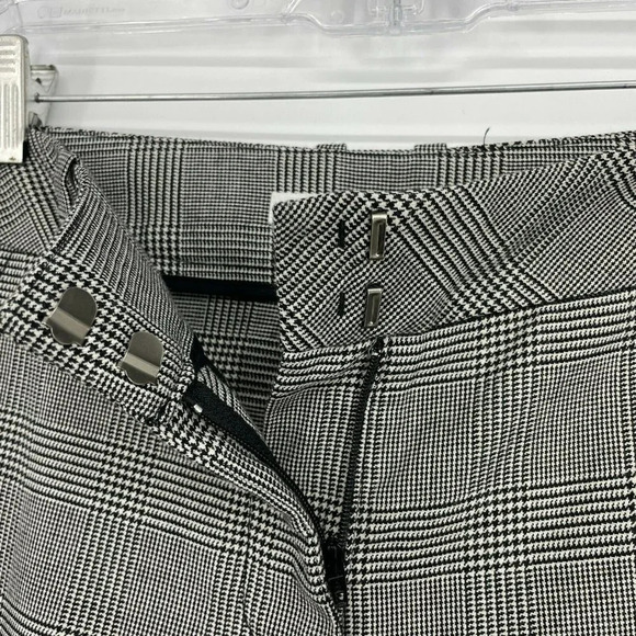 Trina Turk Pants Women Sz 6 Plaid Straight-Leg Mid-Rise Business Flat Front Gray - Picture 7 of 10
